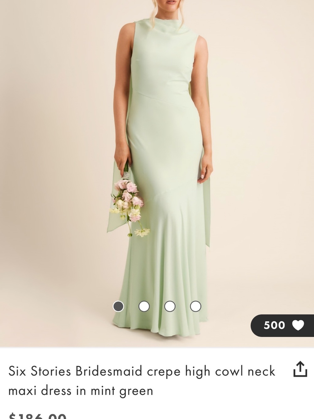 ASOS Mint Green Cowl-Neck Maxi Dress